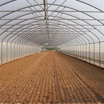 Serre chaude simple de tunnel de feuille de plastique d'envergure pour l'élevage agricole d'usines