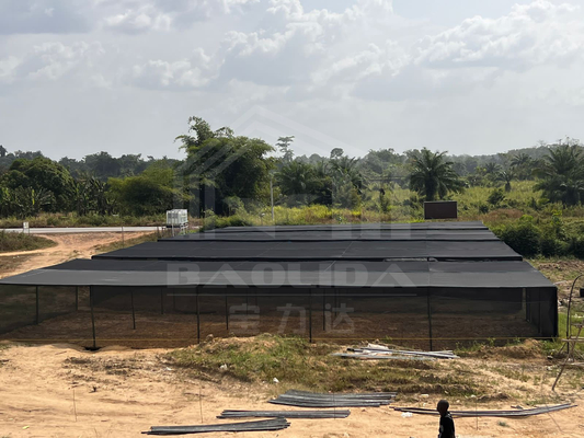 Taille de stockage bon marché Ventilation en plastique pour les zones tropicales Serre rectangulaire avec filet d'ombrage