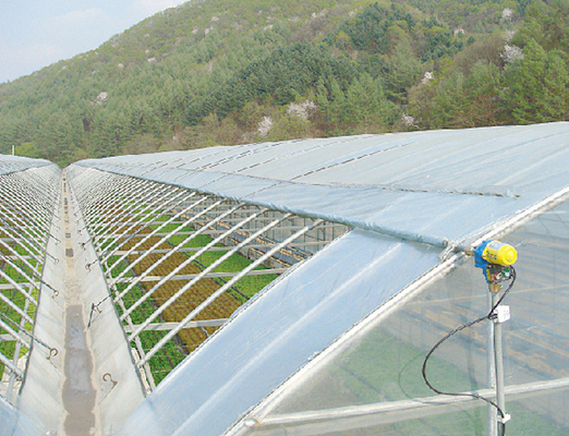 Serre à fleurs multi-tunnel Po film multi-span avec équipement de contrôle automatique moderne
